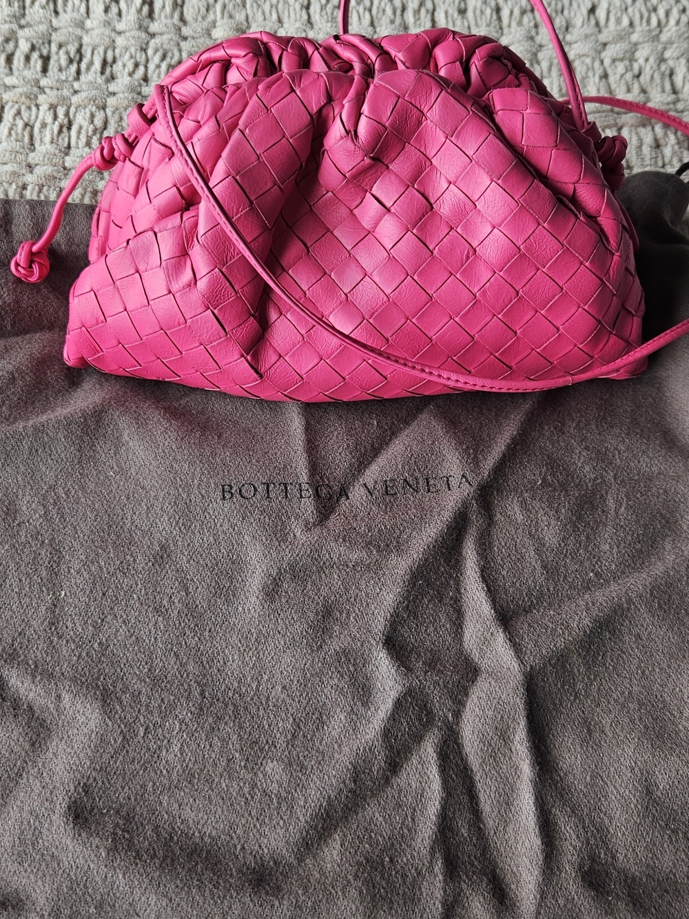 Bottega Veneta Pink Intrecciato Leather Clutch/Shoulder Bag